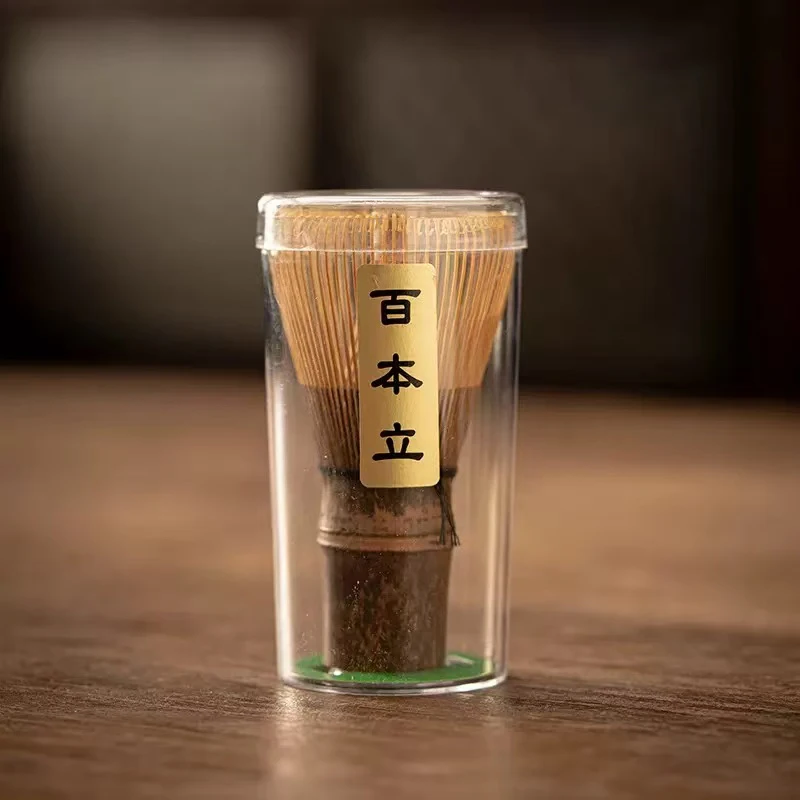 Bambus-Matcha-Grüntee-Pulver, Schneebesen, Teegeschirr, japanische Zeremonie, Bambus-Chasen-Tee-Werkzeug, Teebürste, 100 Zinken, 80 Zinken optional