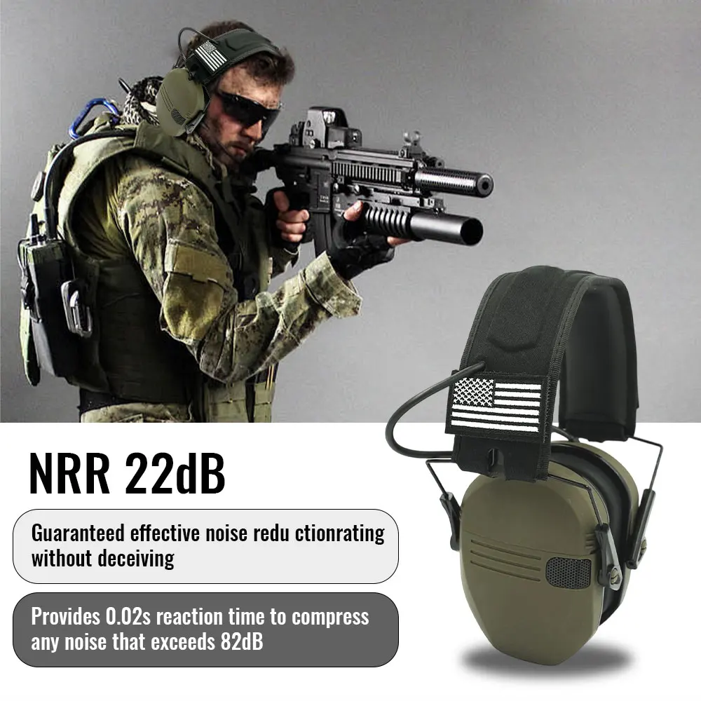 Earmuffs Active Headphones for Shooting Electronic Hearing Protection Ear Protect Noise Reduction Active Hunting Headphone New