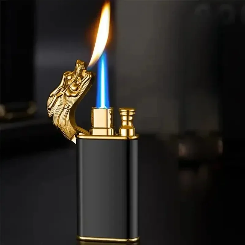 Unique Refillable Butane Flame Jet Lighter Creative Dragon Shape  Dragon Design Fire Switch Luminous Cigarette Cigar Lighters