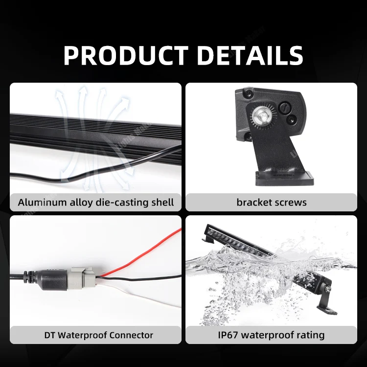 أحدث تصميم للطرق الوعرة الخفيفة IP69K 11 بوصة 21 بوصة 31 بوصة 41 بوصة شاحنة العمل LED ضوء بار مع DRL أصفر/أبيض #3