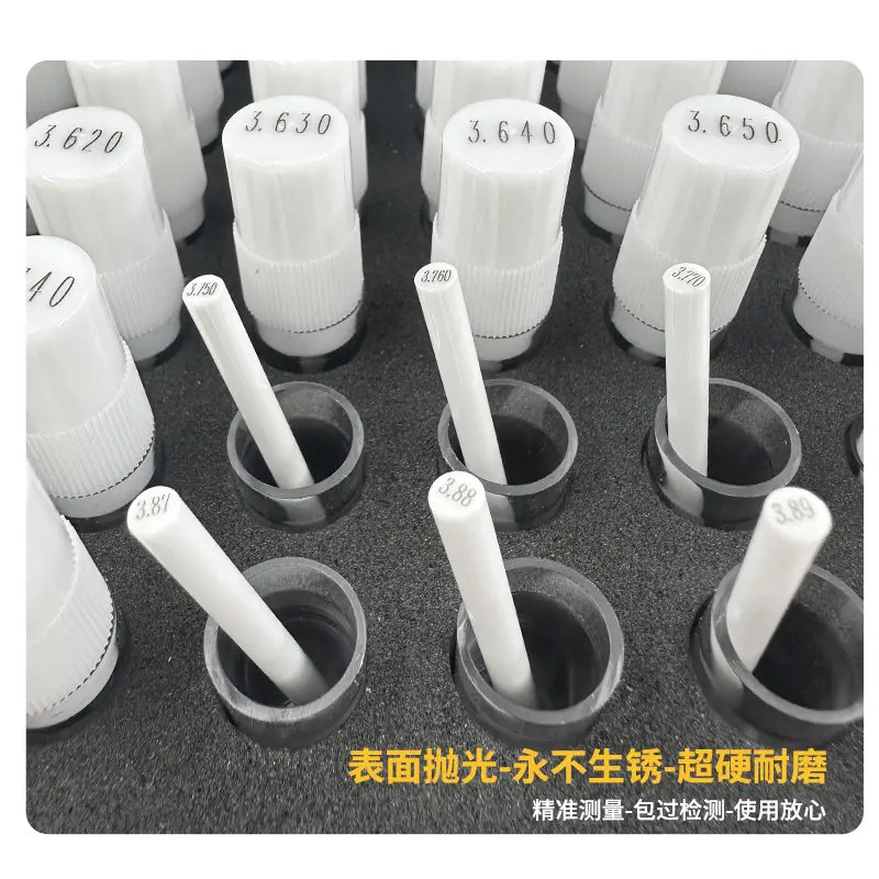 Corrosion Resistant Go No-Go Plug Gauge Set Ceramic Pin Gauges for Quality Control Measuring Rods Metric 1.0mm-20mm