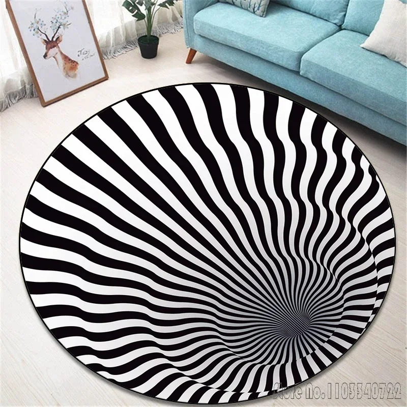 Tapis rond imprimé 3D Elements HD, 120cm, jeu Inoling, polymères de sol non ald pour enfants, décor de salon Lea