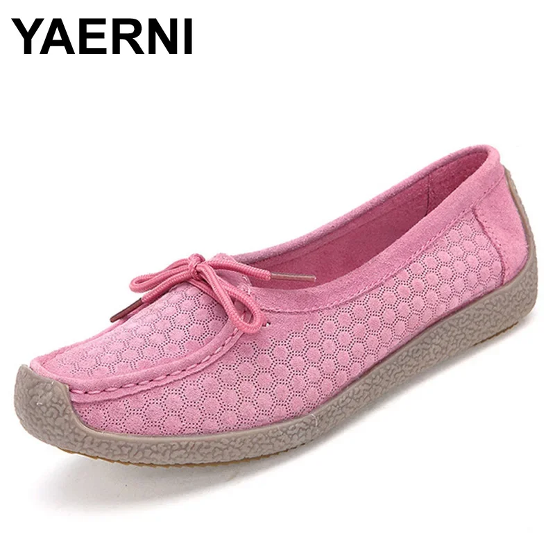 

YAERNI Fashion Women shoes breathable soft solid women casual flat shoes hot sale spring women loafers autumn female footwear