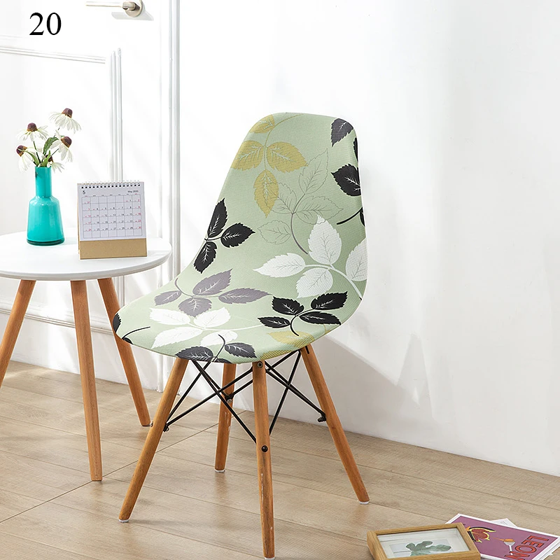 Printing Shell Chair Cover Stretch Dining Chair Covers Nordic Style Scandinavian Cheap Seat Covers Chairs For Home Hotel Kitchen