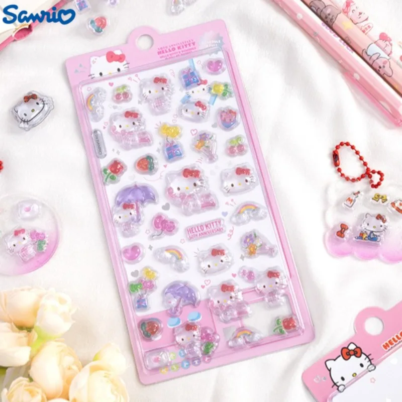 Sanrio Hello Kitty Kuromi мультфильм аниме кристалл DIY наклейки 3D детская игрушка чехол для телефона гитара багаж награды наклейки