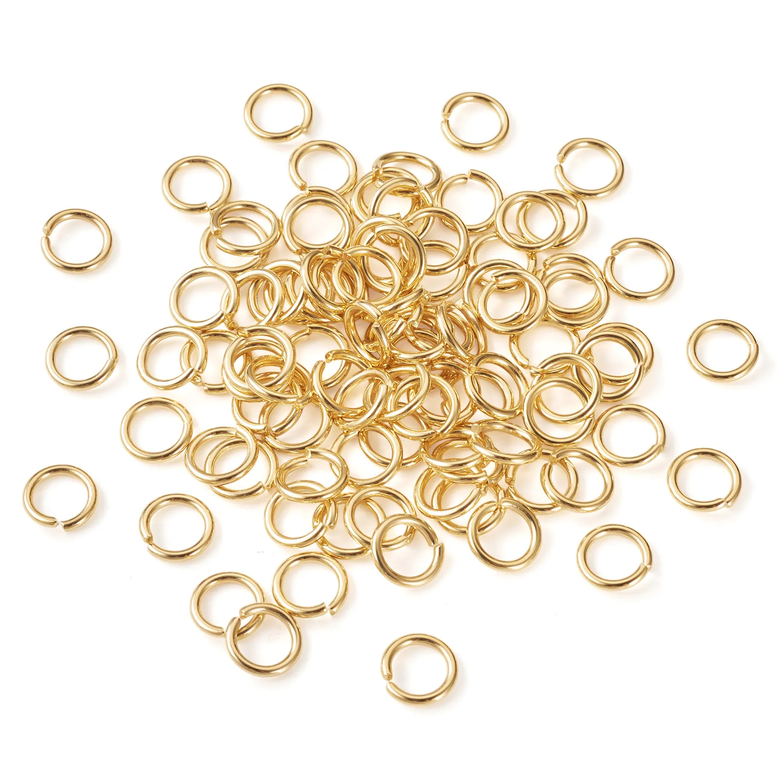 

200pcs Real 24K Gold Plated Open Jump Rings 304 Stainless Steel Split Rings Connectors for DIY Jewelry Making Findings Crafts