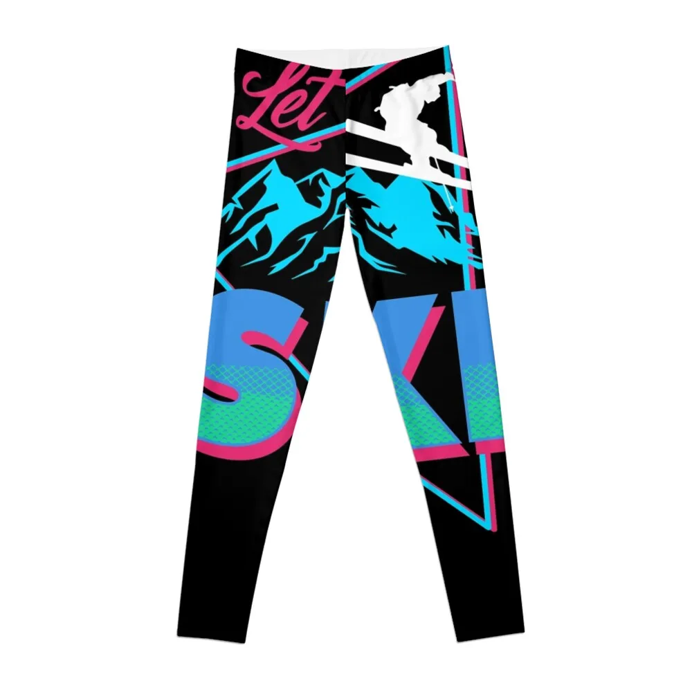 

Let's Ski Retro 80s Ski Outfit Vintage Skiing Apparel Leggings Push up leggings flared leggings