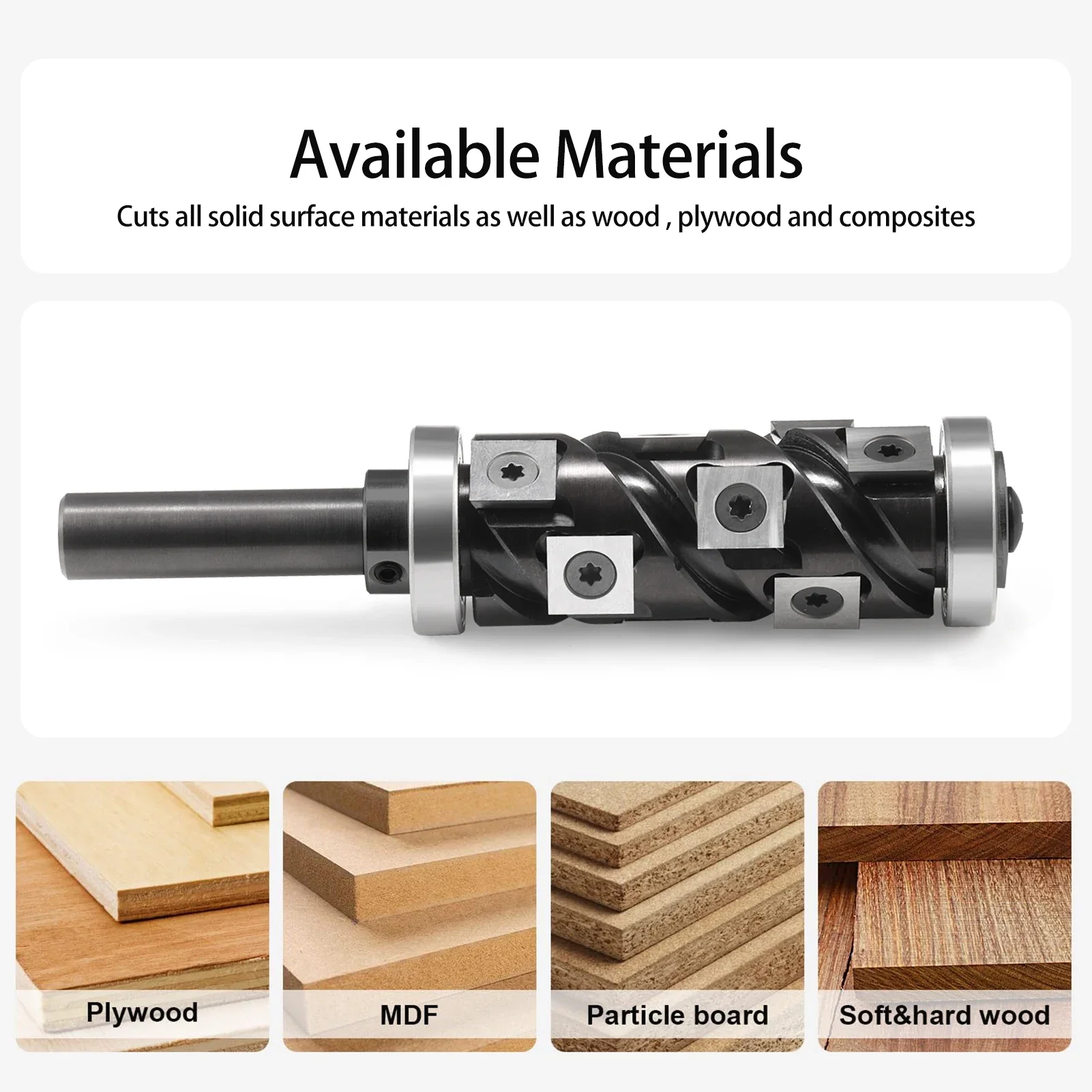 Imagem -03 - Wood Flush Trimming Router Bit Diâmetro de Corte 65 mm Inserir Lâminas Fresa para Madeira Carbide End Mill 12 mm 12.7 mm