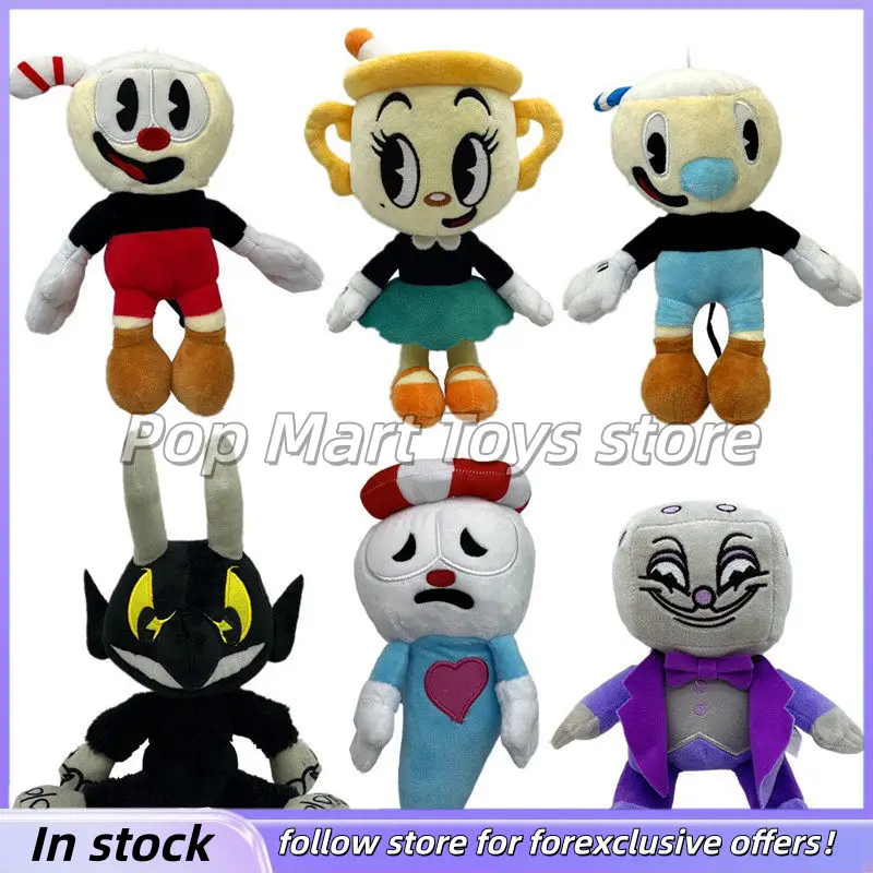 

Плюшевая игрушка Cuphead, мягкая набивная кукла, персонажи игры: Миссис Чалес, Король Дайс, Дьявол, милые мультяшные персонажи для фанатов игр, декор для дома, в подарок