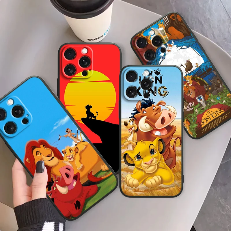 The Lion King Disney Cartoon For Apple iPhone 16 15 14 13 12 11 XS XR X Pro Max Plus Mini Black Cover Phone Case