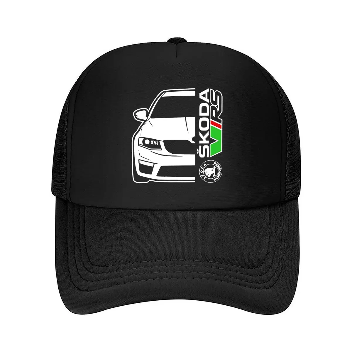 Abstract Red Green Geometric Shape Mesh Baseball Cap Hip Hop