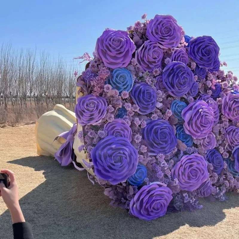 Giant bouquet outdoor simulation bouquet ornament clock in photo decoration