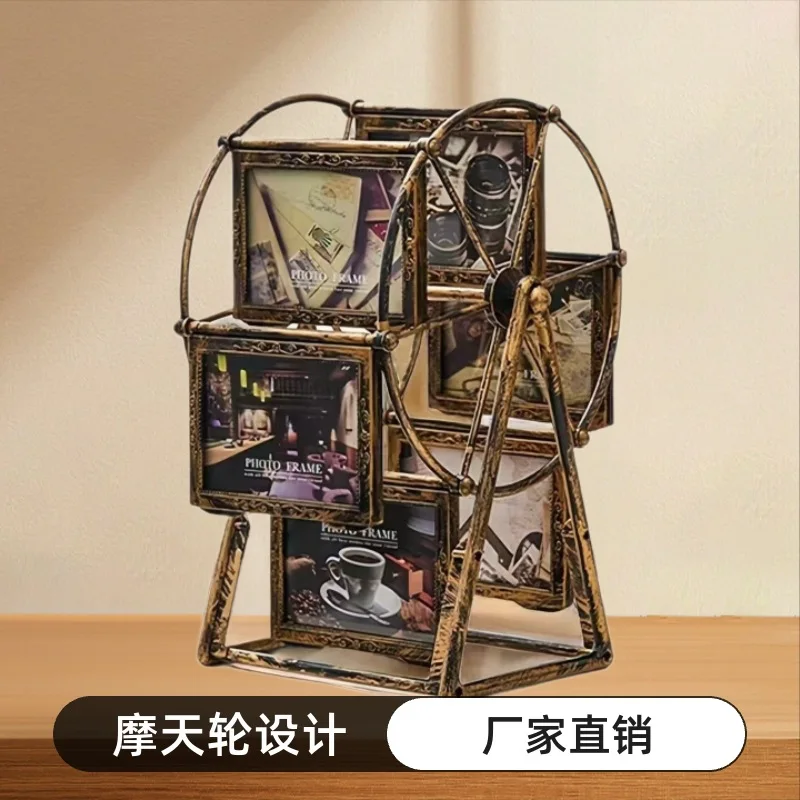 Ferris wheel 5-inch rotating photo frame creative wedding photo children's room desktop diy decorative item home decroration