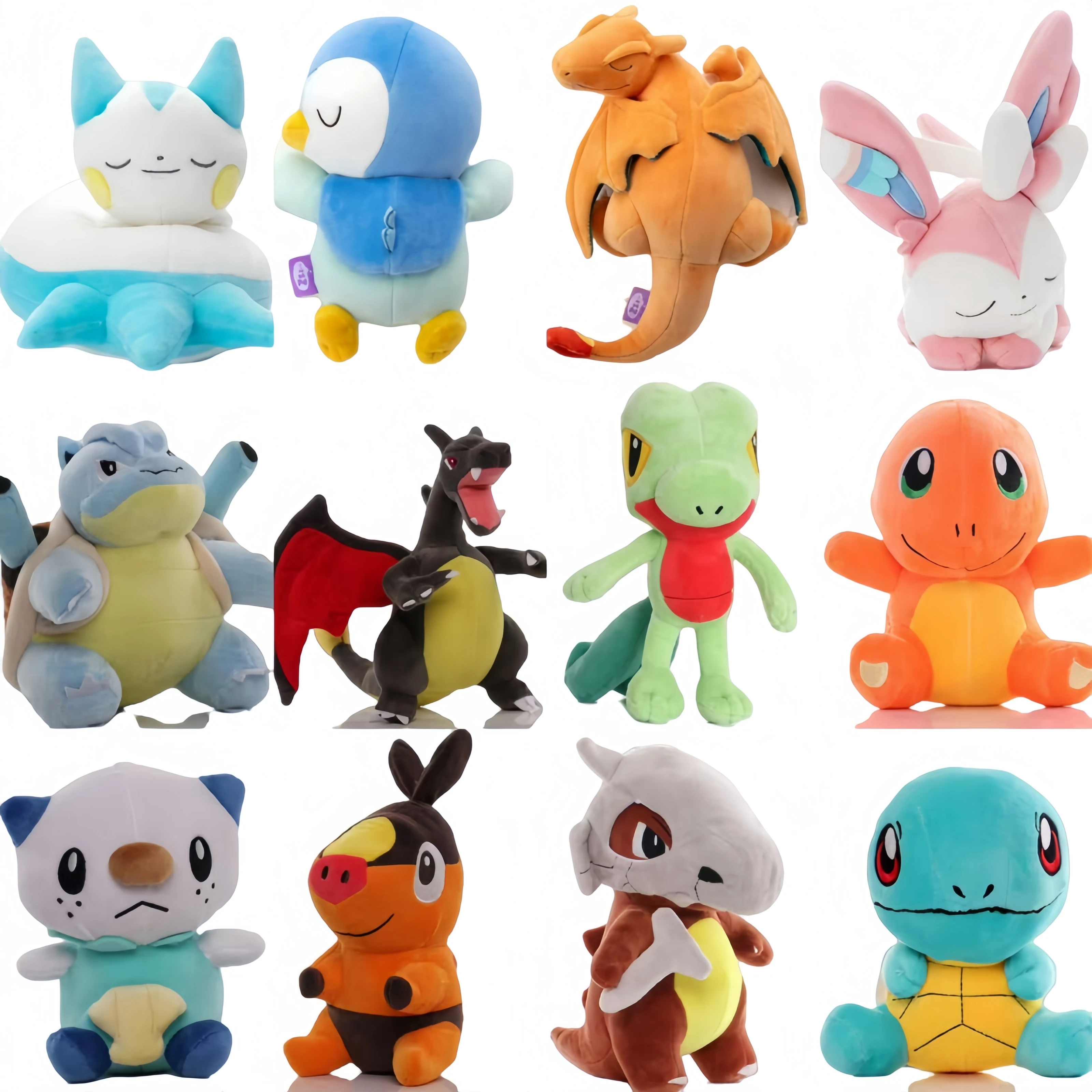 

Плюшевые игрушки Pokemon Pikachu Charmander Squirtle Pokeball Oshawott Tepig Blastoise Charizard Tepig Мультфильм Аниме Мягкие плюшевые игрушки