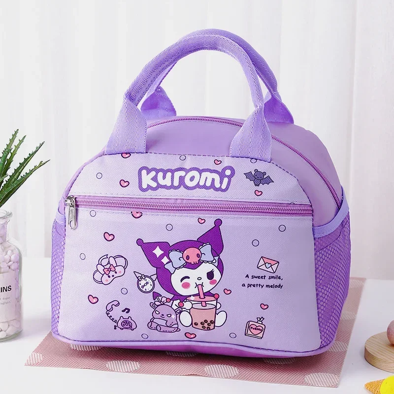 Borsa termica Hello Kitty Cartoon Kuromi, Melody, Cinnamoroll, Lunch Borsa termica impermeabile di grande capacità in foglio di alluminio