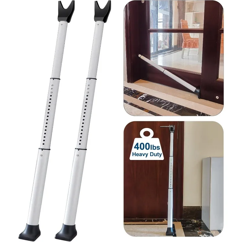 2 Pack Door Security Bar, Door Stoppers Security bar,Heavy Duty Door Lock Security Door Jammer Door Stopper for Apartment