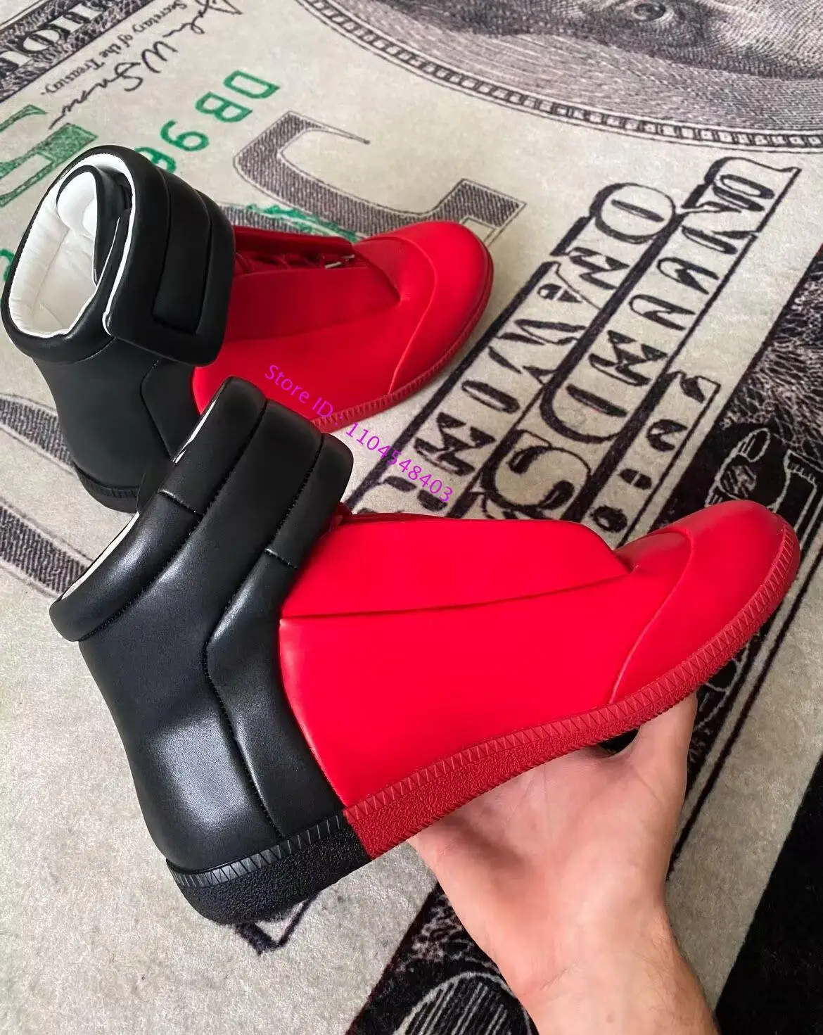 

design male tide shoes fashion White Casual Shoes Golden Ankle Strap Men's Shoes High Top Popular Footwear male high-top shoes