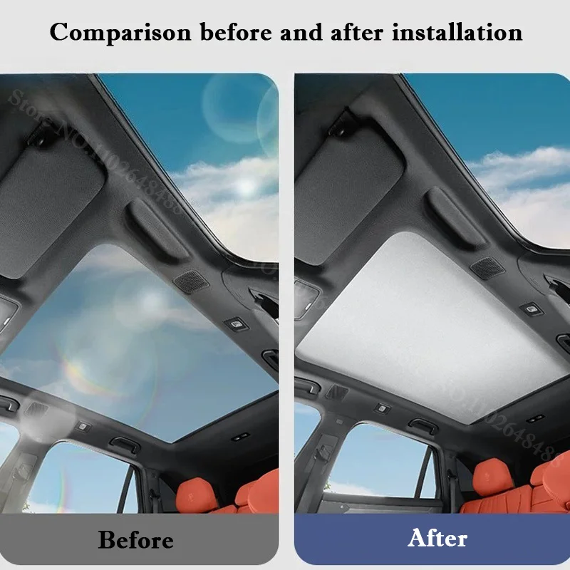 For BYD Atto 8 Tang L Electrostatic Sorption Sunshade UV Sun Protection Sunroof Covers Front Rear Glass Skylight Summer Cooling