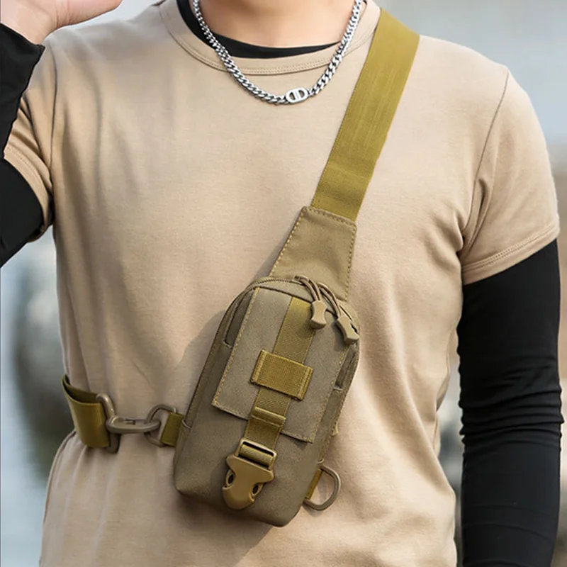 Tactical Chest Bag Trekking Pack Mobile Phone Pouch EDC Sports Bag Men Crossbody Sling Shoulder Bag Assault Camping Fanny Pack