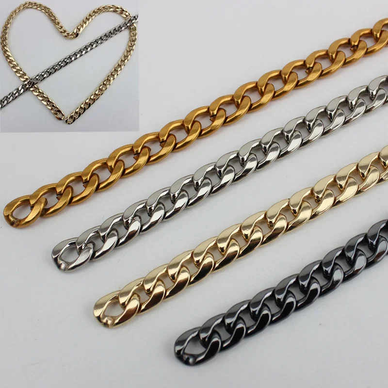 10M 9mm11mm from DIY Accessory Factory Directly bag with  flat metal Chains Bags Purses Strap Metal Purse Chain Handle Shoulder