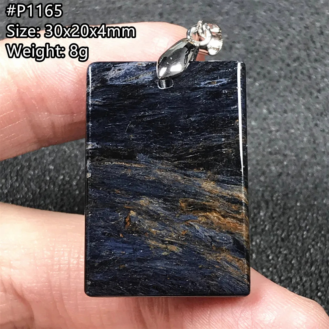 Top Natural Blue Pietersite Necklace Pendant For Woman Man Nobility Crystal Beads Namibia Firework Gemstone Rare Jewelry AAAAA