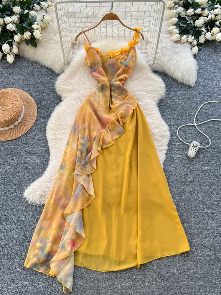 

Pure Desire с цветочным принтом ter Dr Женская длинная юбка в стиле пэчворк с асимметричной кружевной отделкой Aosphere Sensation 3D Украшение ...