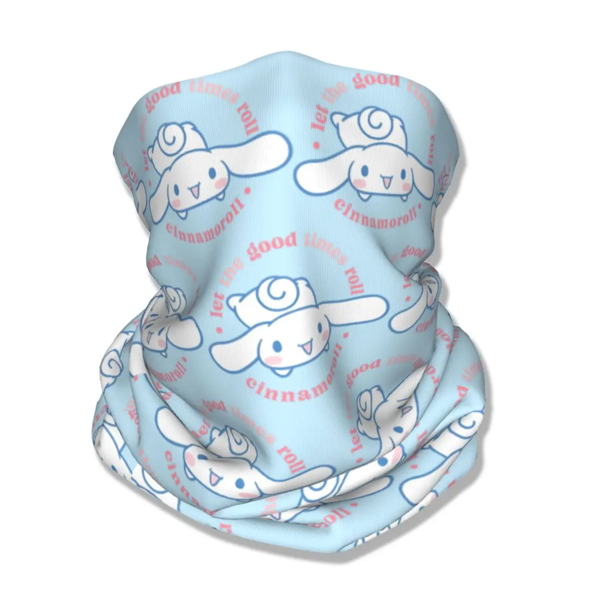 Cinnamoroll Let The Good Times Roll Bandana masker bersepeda berburu memancing perlindungan Balaclava desain mulus lembut masker wajah