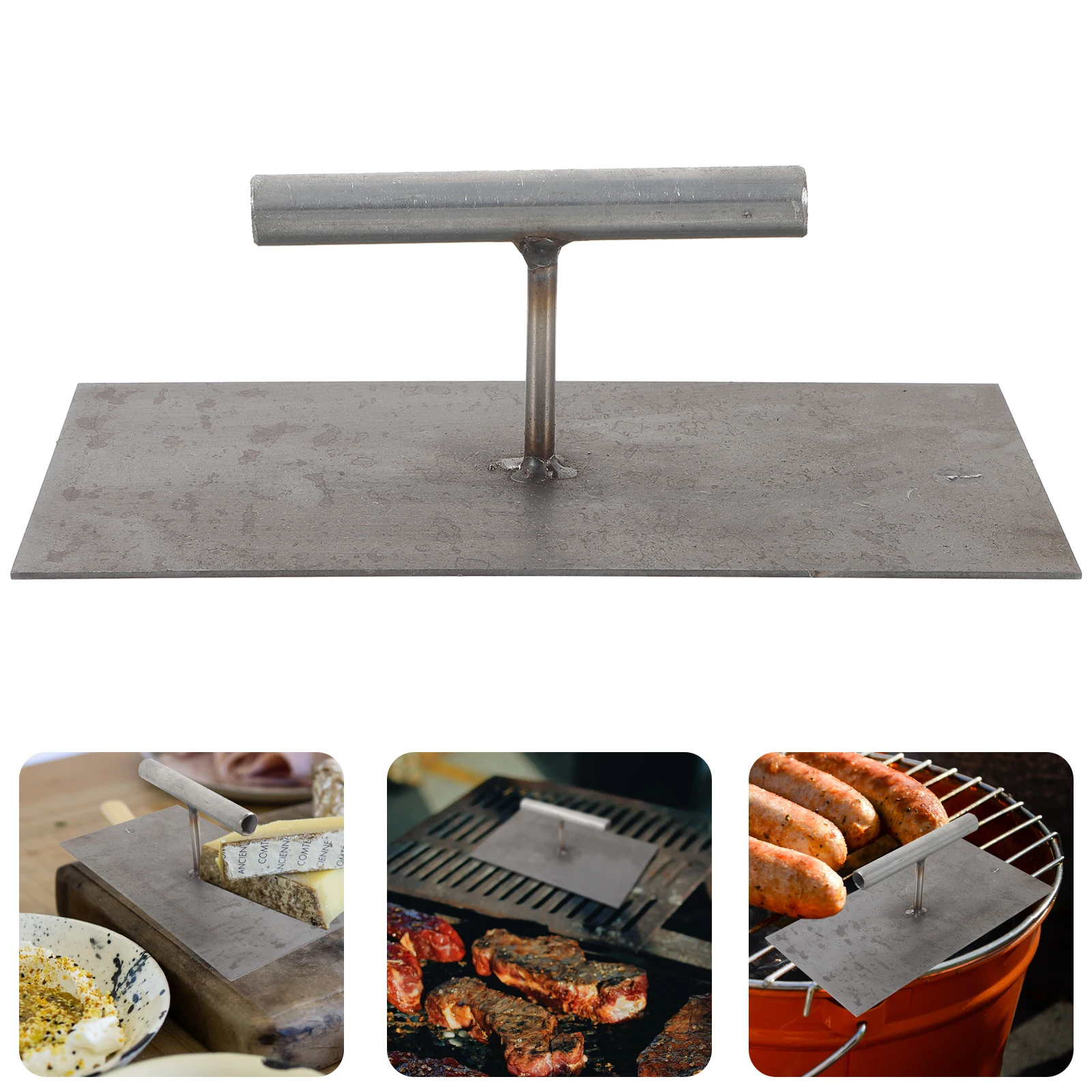 

Burger Tool Metal Meat Cast Iron Grill Press For Bbq Bacon Kitchen Gadget Rectangle Non-Stick Patty Maker Griddle Press Home