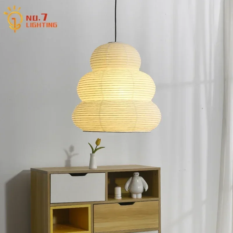 Designer Akari Noguchi Yong Pendant Lights LED E27 Rice Paper Ceiling Hanging Lamps for Living Room Decor Kitchen Island Bedroom