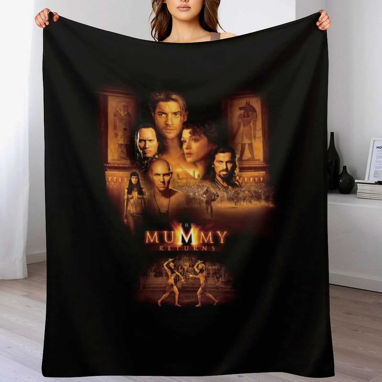 Copia de Key Art of THE MUMMY RETURNS (2001) Throw Blanket manga Stuffeds Decorative Sofa anime Blankets