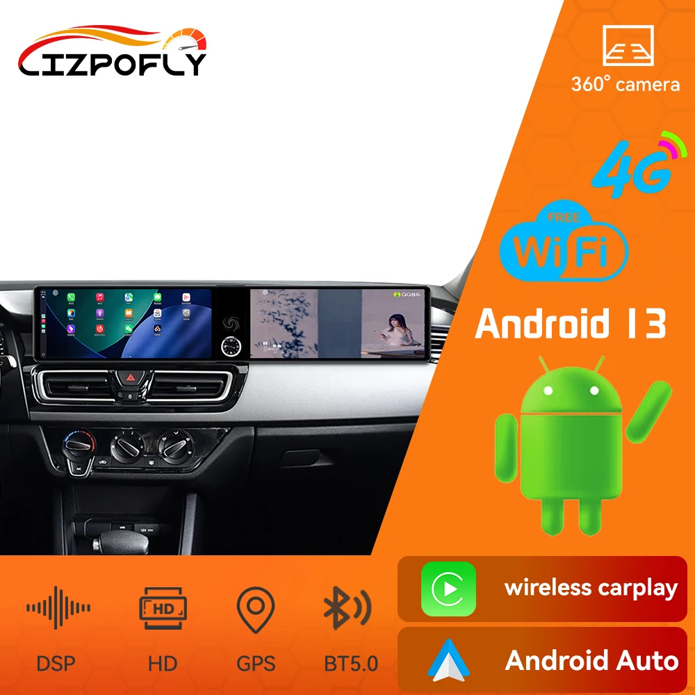 

Умный двойной 12,3-дюймовый автомобильный радиоприемник с GPS-навигацией Carplay для Kia Forte 2018-2019, аксессуар с двумя экранами высокого разрешения, Android