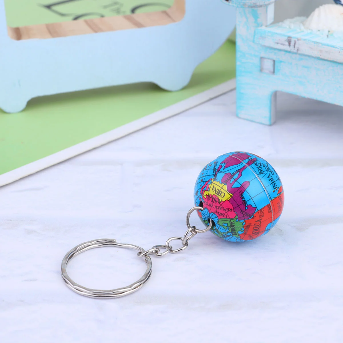 12pcs Globe Key Car Mens Gift Globe Decor Earth World Key pendant Keyring Planet Key Ring Kids Charms Ring Mini Map Handbag