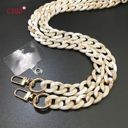 125cm Colorful Bevel Design Phone Lanyard Anti-Lost Acrylic Cell Phone Chain Portable Neck Strap for Outdoor Accessories Gifts