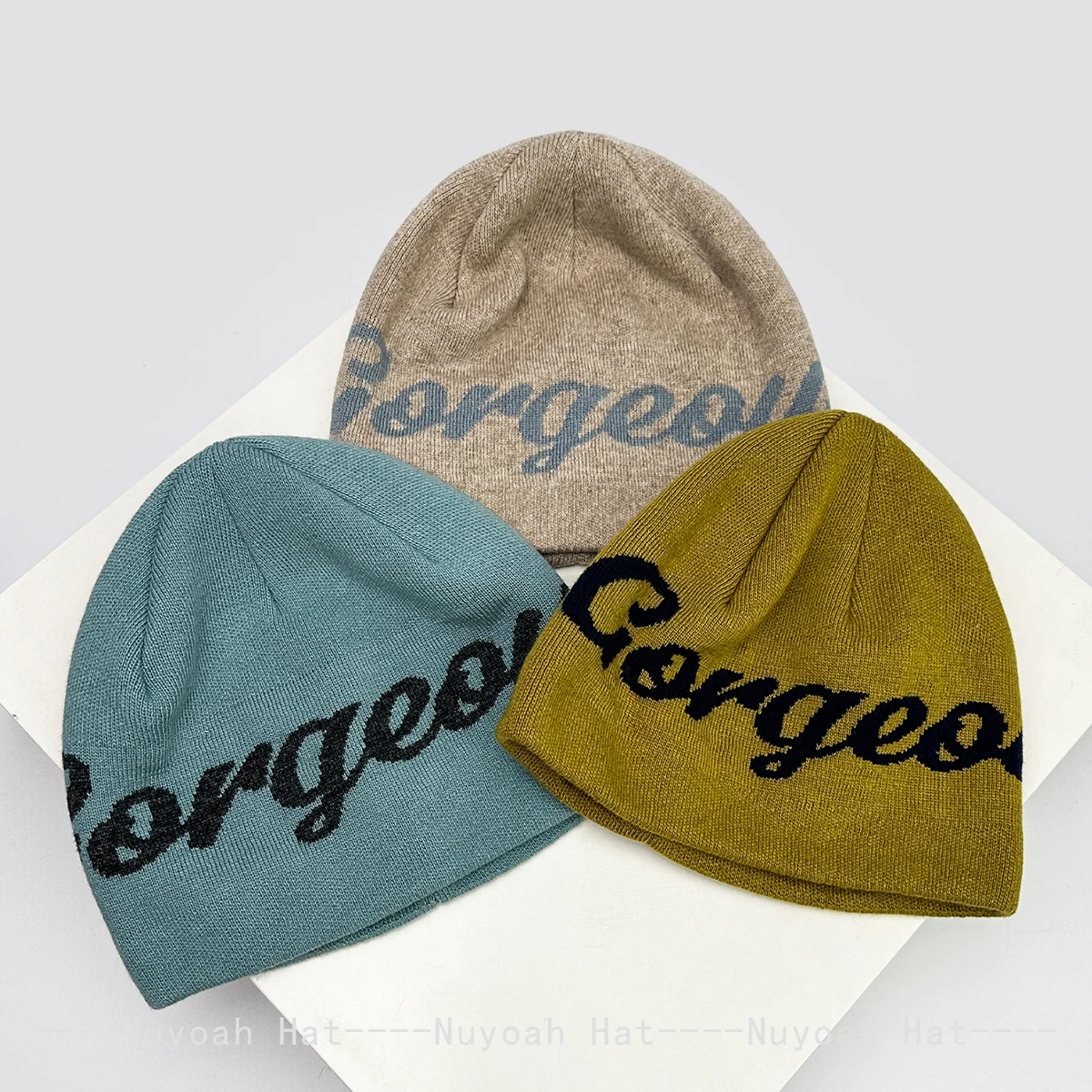 جديد الرجال النساء المتخصصة الكورية الجاكار خطابات قبعات منسوجة الدافئة الشخصية موضة في الهواء الطلق بيني الرجعية تنوعا كتلة اللون الإضافية #3