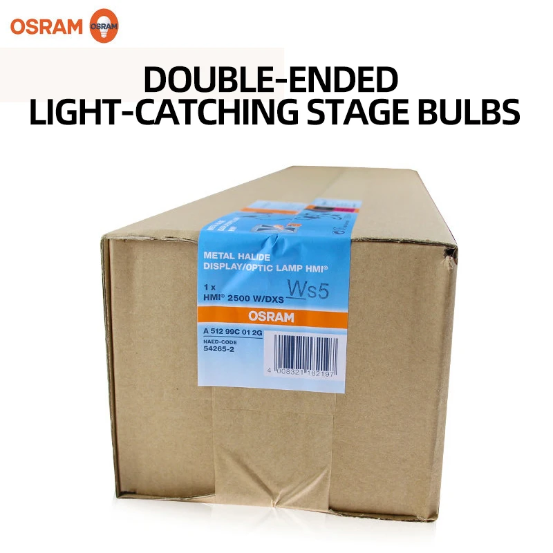 Osram hmi 2500w/dxs dubbel uiteinde lange boog podium goud halogenide lamp simuleert zonne-energie licht voor auto verlichting