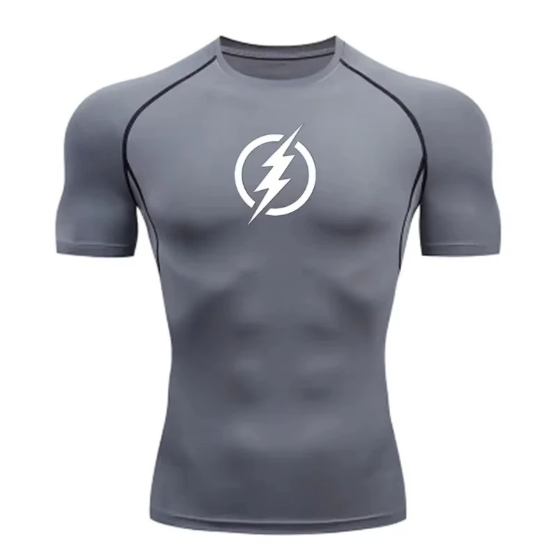 

Men's Trendy Printed Compression T-Shirts: Quick-Dry Style for Fitness & Sports, plus Athletic Training Tops RL581