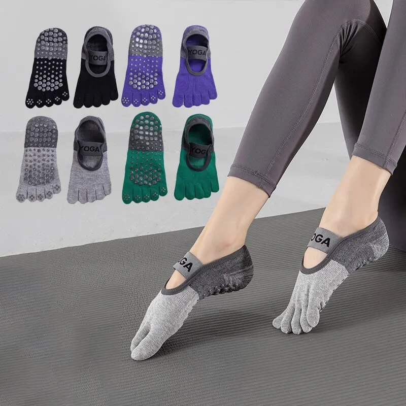 

Pairs Women Five 2 Socks Yoga Finger Socks Professional Non-Slip Breathable Indoor Dacing Fitness Pilates Socks