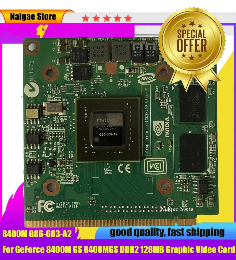 

For GeForce 8400M GS 8400MGS DDR2 128MB Graphics Video Card for Acer Aspire 5920G 5520 5520G 4520 7520G 7520 7720G Free Shipping