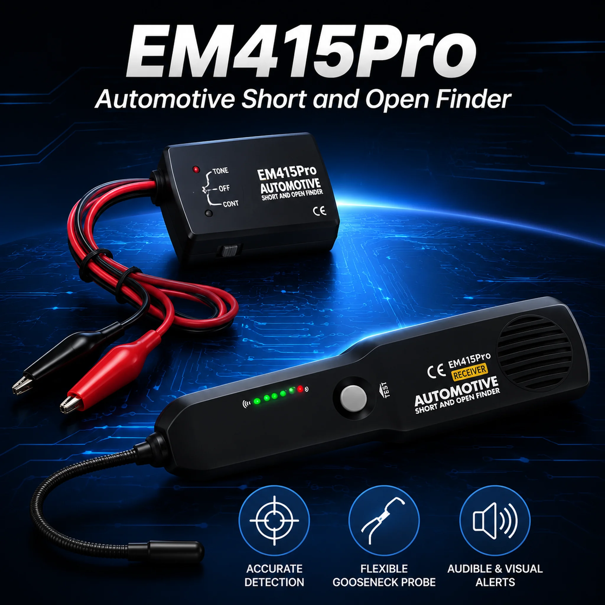 Professional EM415PRO Tester Automotive Transponder Flexible Probe Cable Tracker DC6-42V EM415 Vehicle Repair Detector Tracer
