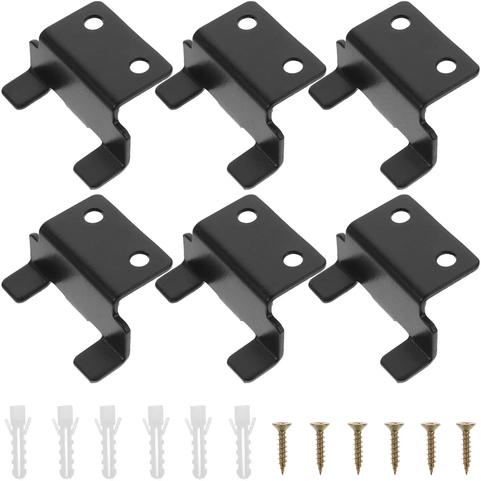 

Tile Hooks 6 Sets U Bracket Heavy Duty Wall Mount Black Mirror Hanging Hardware Display Adjustable Corner Brackets Stainless