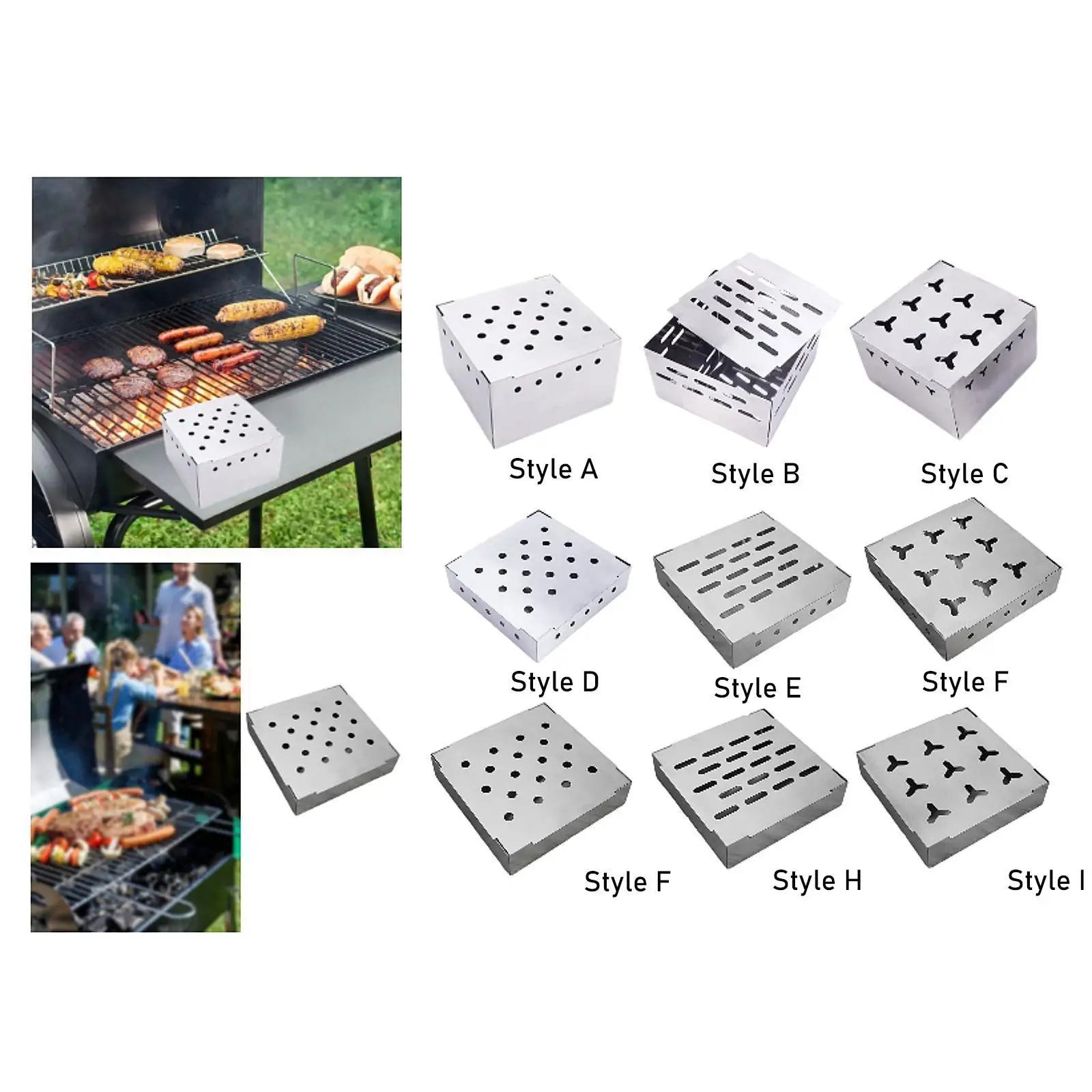 Caja para ahumador de barbacoa, parrilla para exteriores, caja Universal para barbacoa, tapas resistentes a altas temperaturas, caja para ahumador, piezas de repuesto para parrilla de Gas