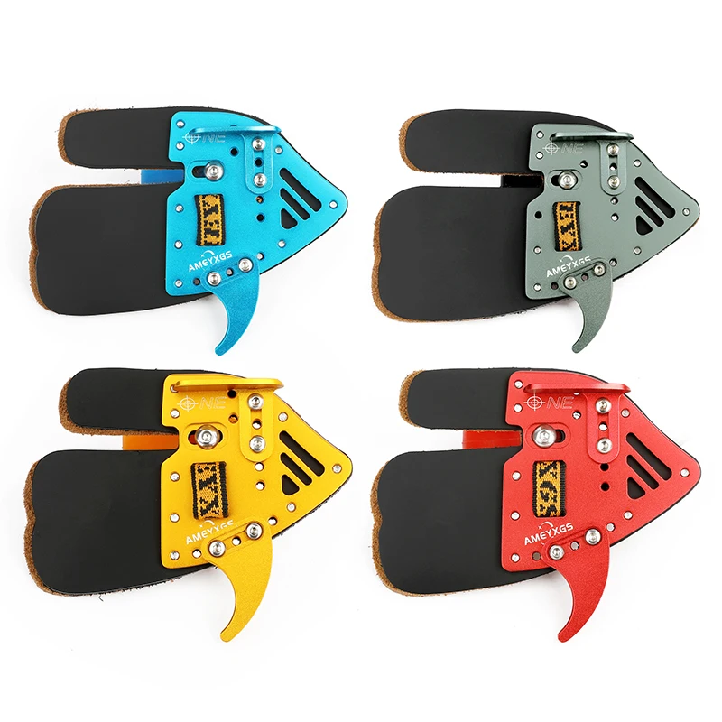 1pc Archery Finger Guard Finger Tab Adjustable Leather Protector Protective Finger Gear Shooting Hunting Bow Accessories