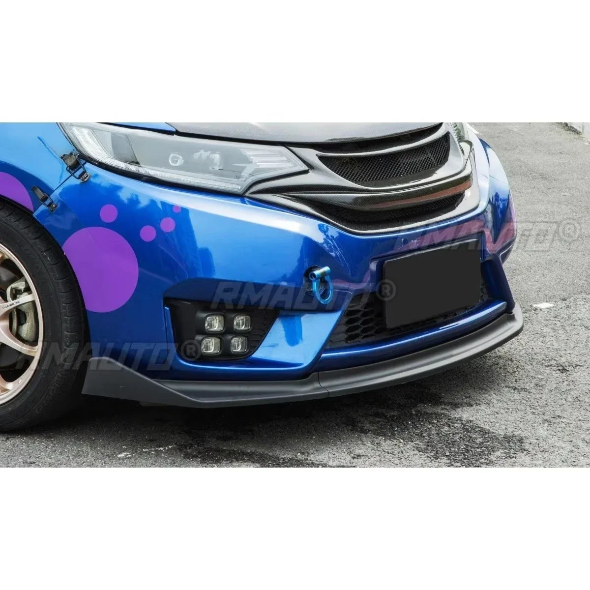 سيارة الجبهة شفة مصد السيارة الناشر المفسد أسود لامع تعديل جزء لهوندا صالح 2014-2017 واقي مصد السيارة اكسسوارات السيارات