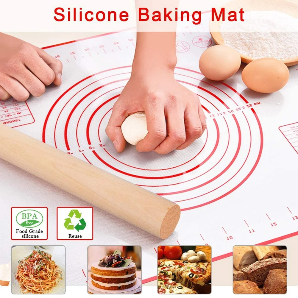 

Foldable Scaled Kneading Mat With Dough Cutter Lightweight Non Stick Pastry Mats For Home Kitchen