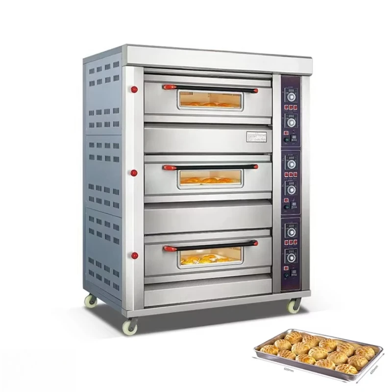 Commercial  3 Deck Gas  Pizza Oven Baking Oven Gas 6 Trays Multipurpose Bagutte Oven