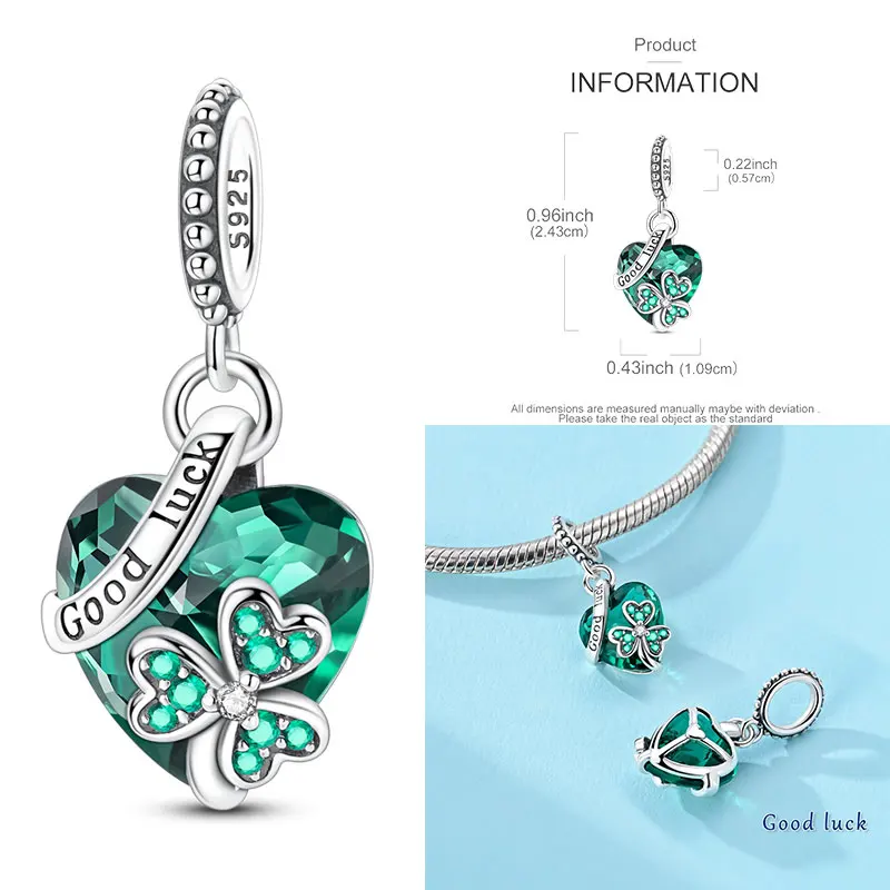 Top Selling 925 Sterling Silver Tree of Life Rotating Four Leaf Clover Beads Fit Bracelet Necklace DIY Jewelry Making