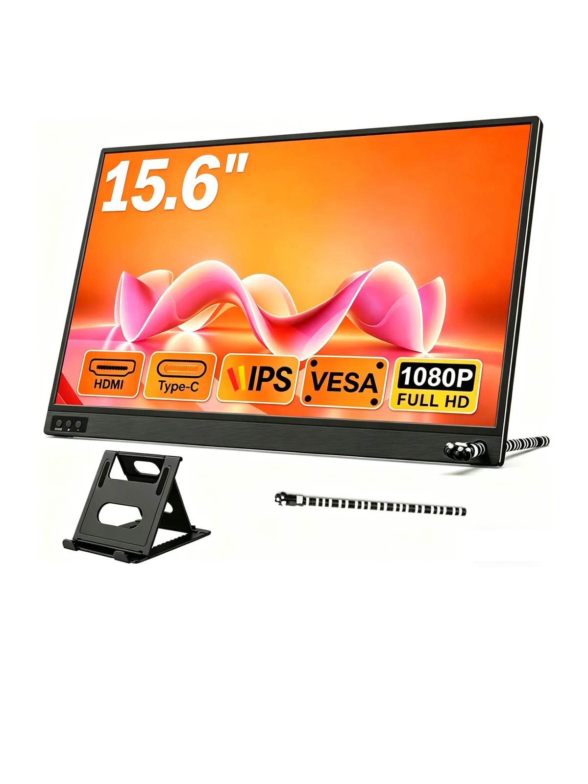 Amoudo 15,6 inch draagbare monitor 1920x1080P verlengt display IPS LCD-paneel Penhole-standaard VESA USBC Mini HDMI mobiel display - afbeelding 2