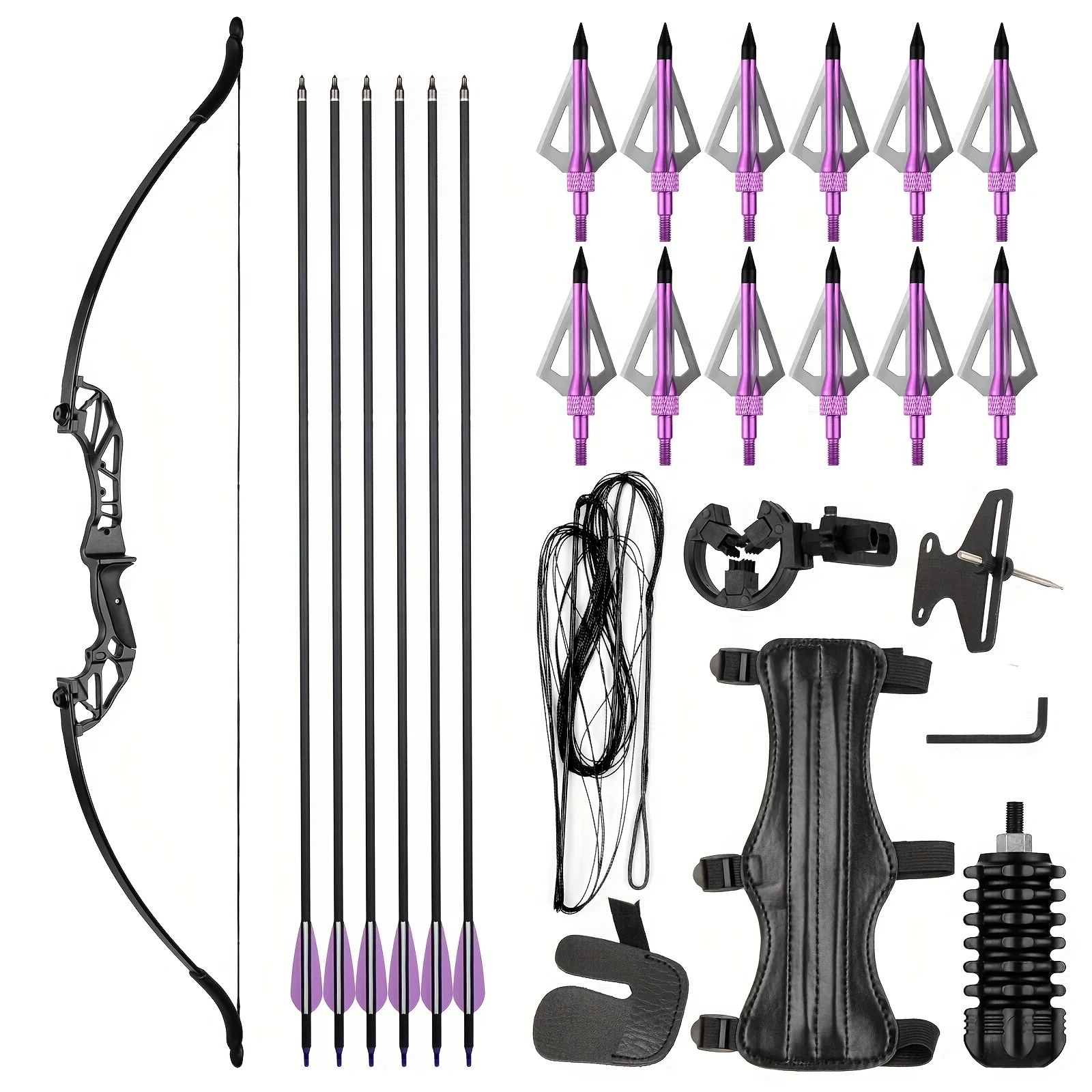 

Recurve Bow And Arrows Designed for Adults, Featuring a Takedown Aluminum Alloy Riser Set Suitable for Beginners, Right-Han
