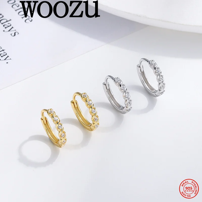 

WOOZU стерлингового серебра 925 пробы, нежные роскошные простые серьги с цирконием для женщин, элегантные темпераментные вечерние модные ювелирные изделия, подарок