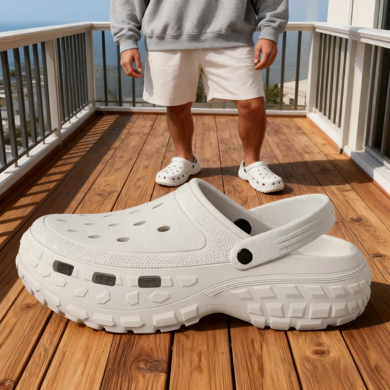 

Мужские сандалии из ЭВА на сетчатой подкладке — влагоотводящие и дышащие, идеально подходят для спортзала, бассейна и горячей погоды, не сжимающие ноги